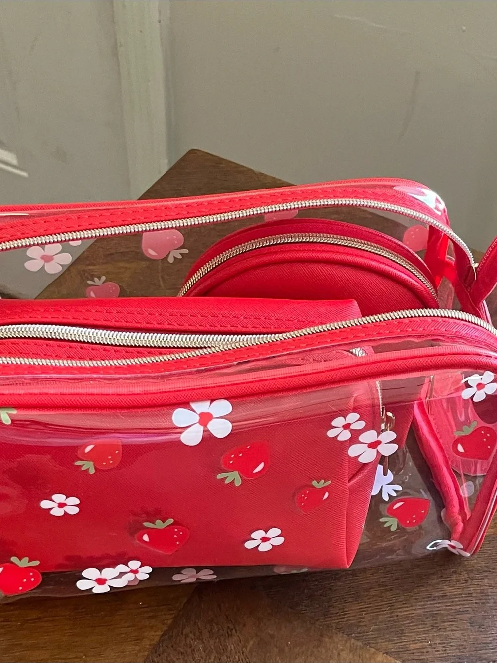 Blush Crush Strawberry 3-Piece Cosmetic Bag Set